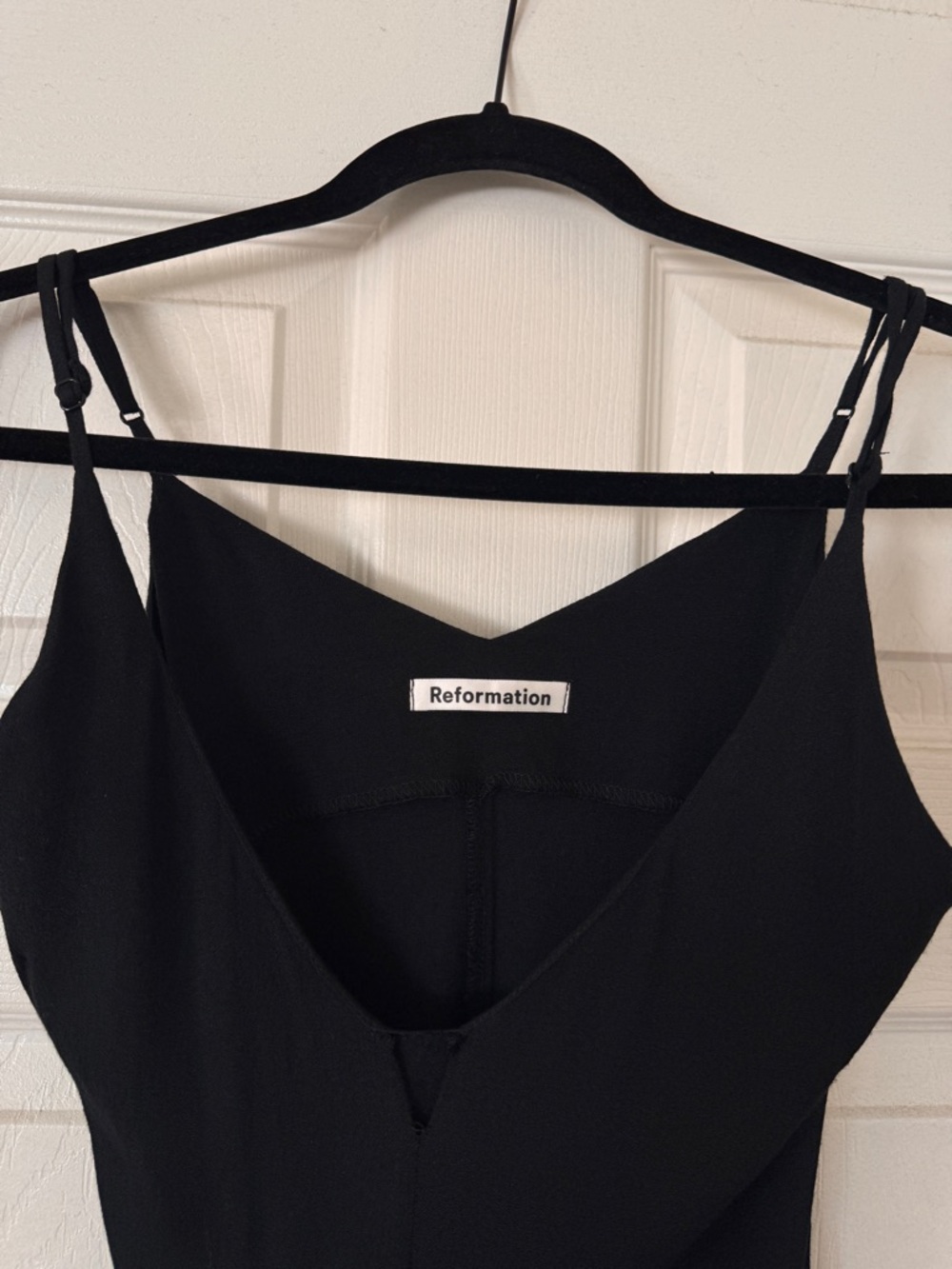 Reformation Black V-Neck Minimal Slip